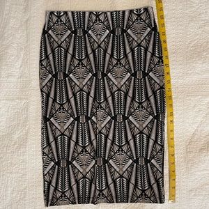 Art Deco Geometric Stretchy Knee Length Skirt